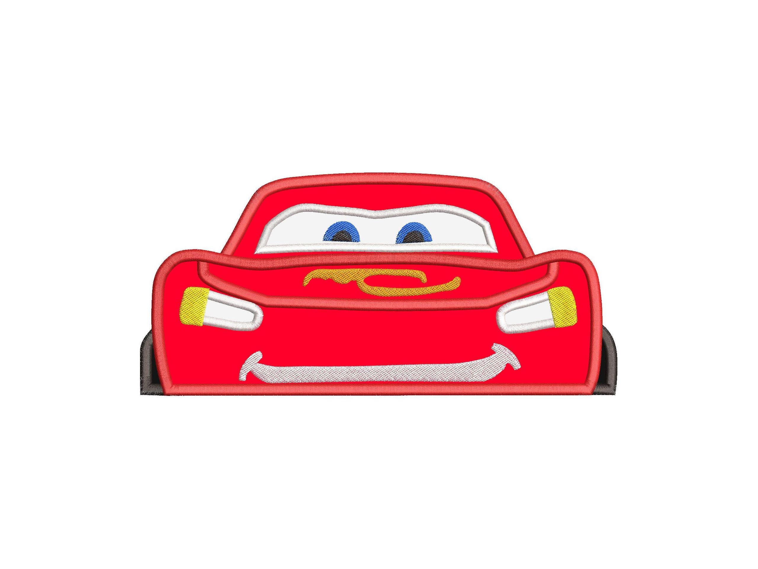 Cars Lightning Mcqueen Applique Embroidery Design Etsy