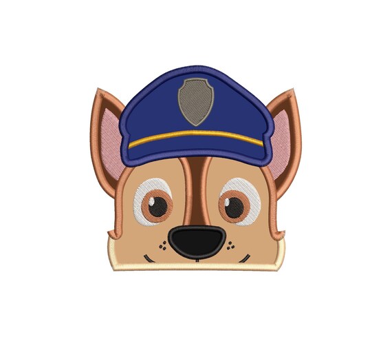 Chase Pfote Patrol Kopf Applikation Stickerei Design Etsy