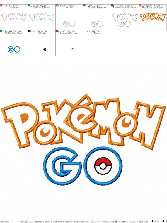 Pokemon Go Logo Applique Design Etsy