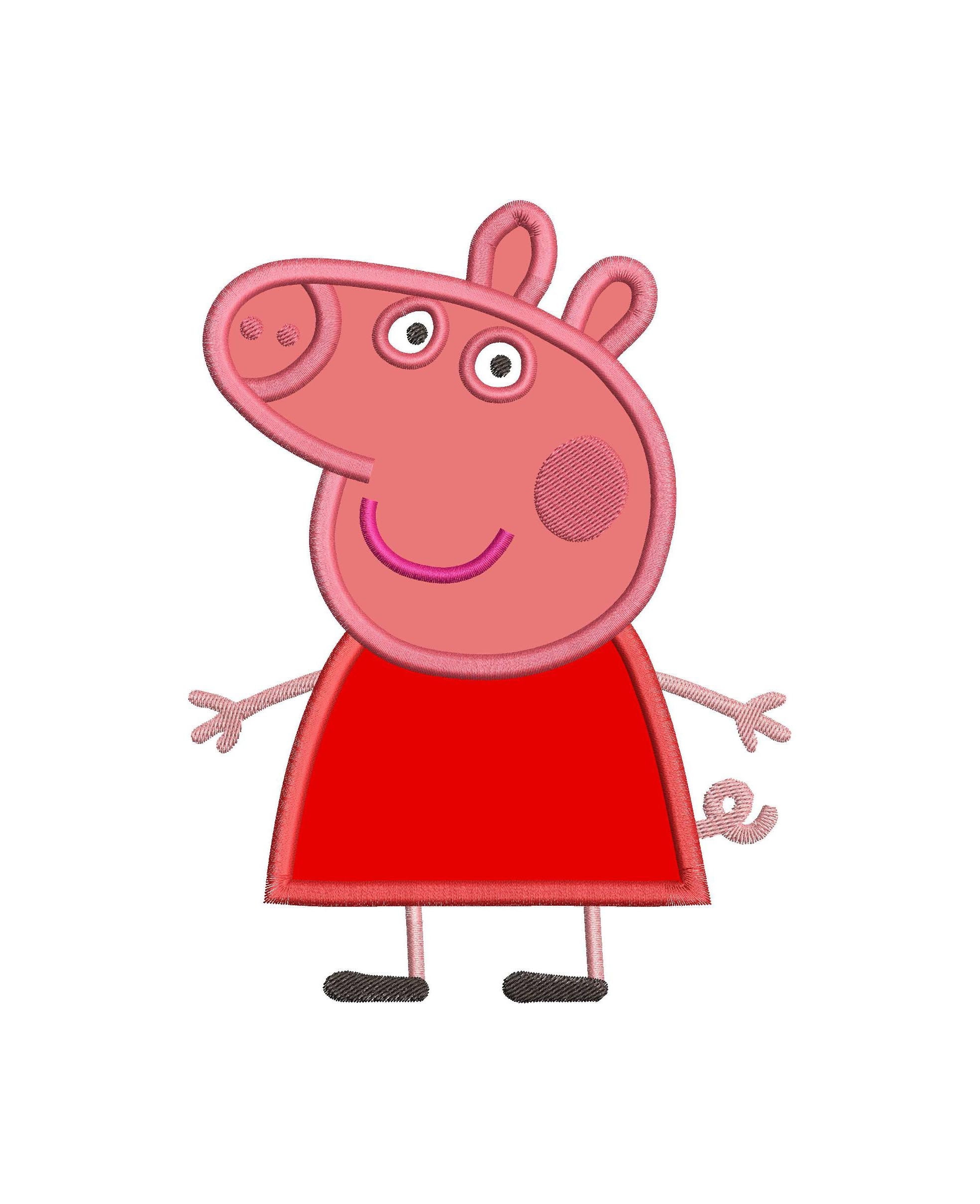 Peppa Pig Applique Embroidery Design - Etsy