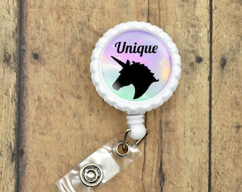 Unique - White Retractable Badge Reel ID Holder