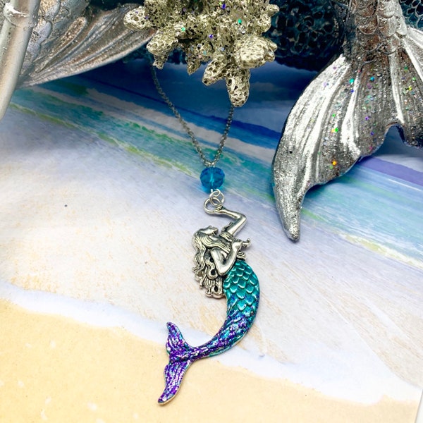 Mermaid Love Necklace, Mermaid Beach Jewelry, Ocean Jewelry, Mermaid Gifts, Love of the Sea Jewelry Accessories, Nuatical Jewelry