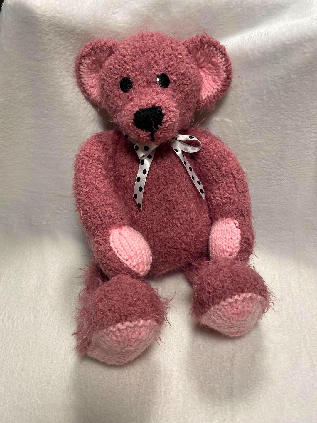 Hand Knit Teddy Bear: Stuffed Bear Toy; Bear Plushie - Etsy