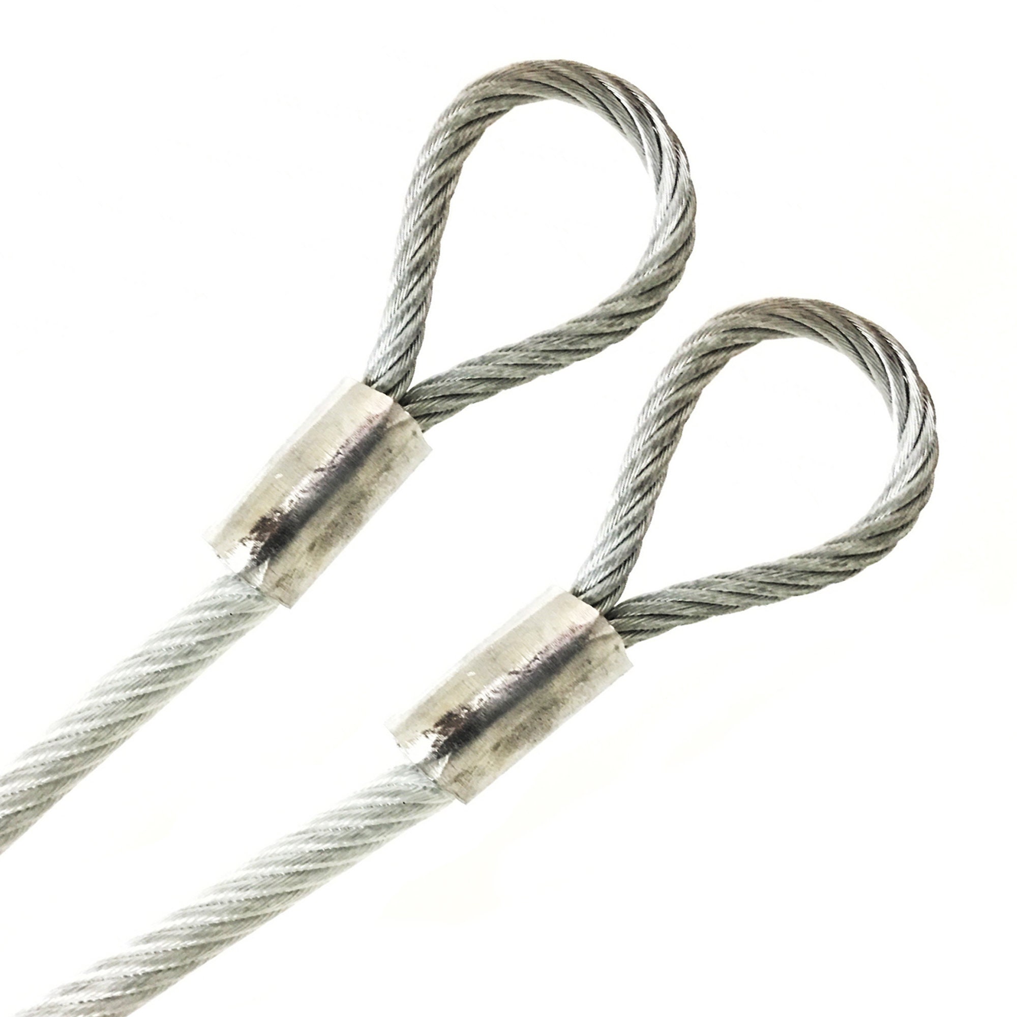 psi, 1/4 Vinyl Coated Galvanized Steel Cable with Looped Ends, 7x19 Strand Core, 3/16 Core Diameter, 1ft to 75ft Made to Order, Flexible