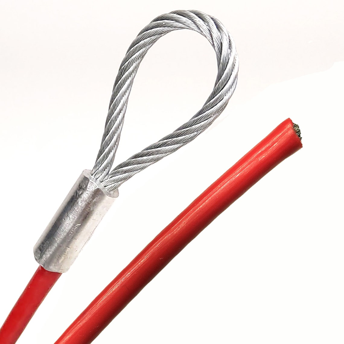 Red Vinyl Coated Galvanized Steel Cable 1/8 3/16 Red Vinyl Coated, 7x19