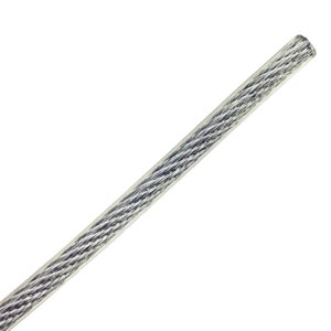 May include: A close-up of a silver cable with a braided design.