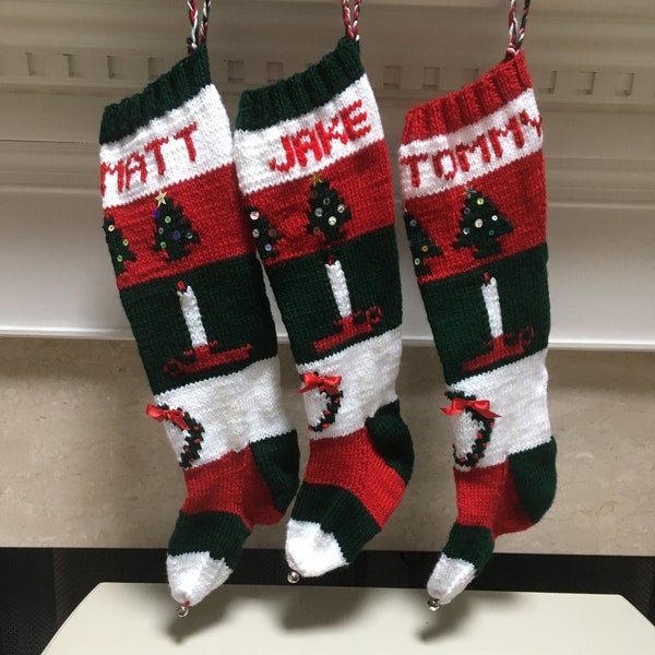 Personalized Hand Knit Christmas Stockings