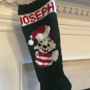 Hand knit personalized Christmas stockings