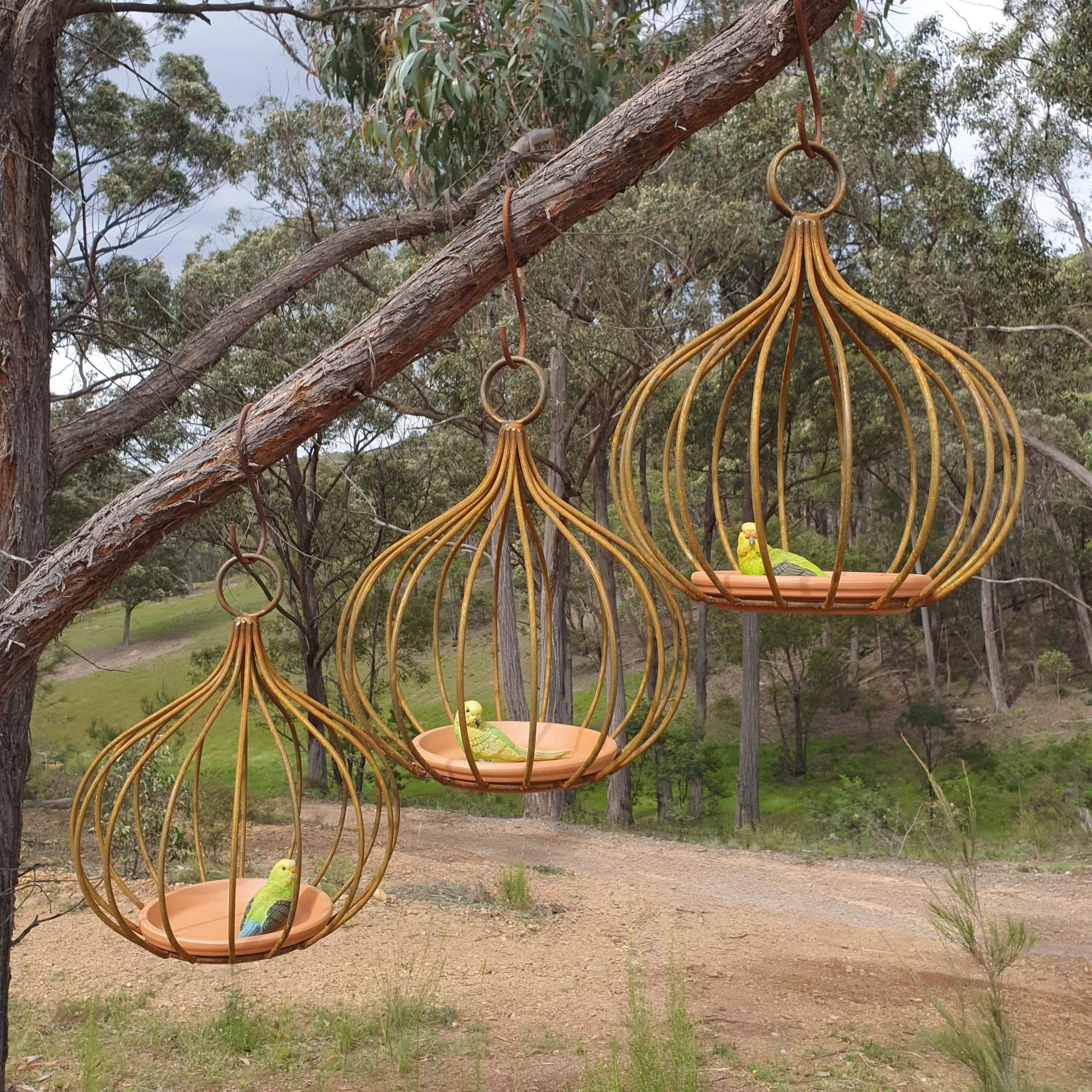 Gumnut Metal Bird Feeder narrow Rustic Steel Bird Feeder Etsy Australia
