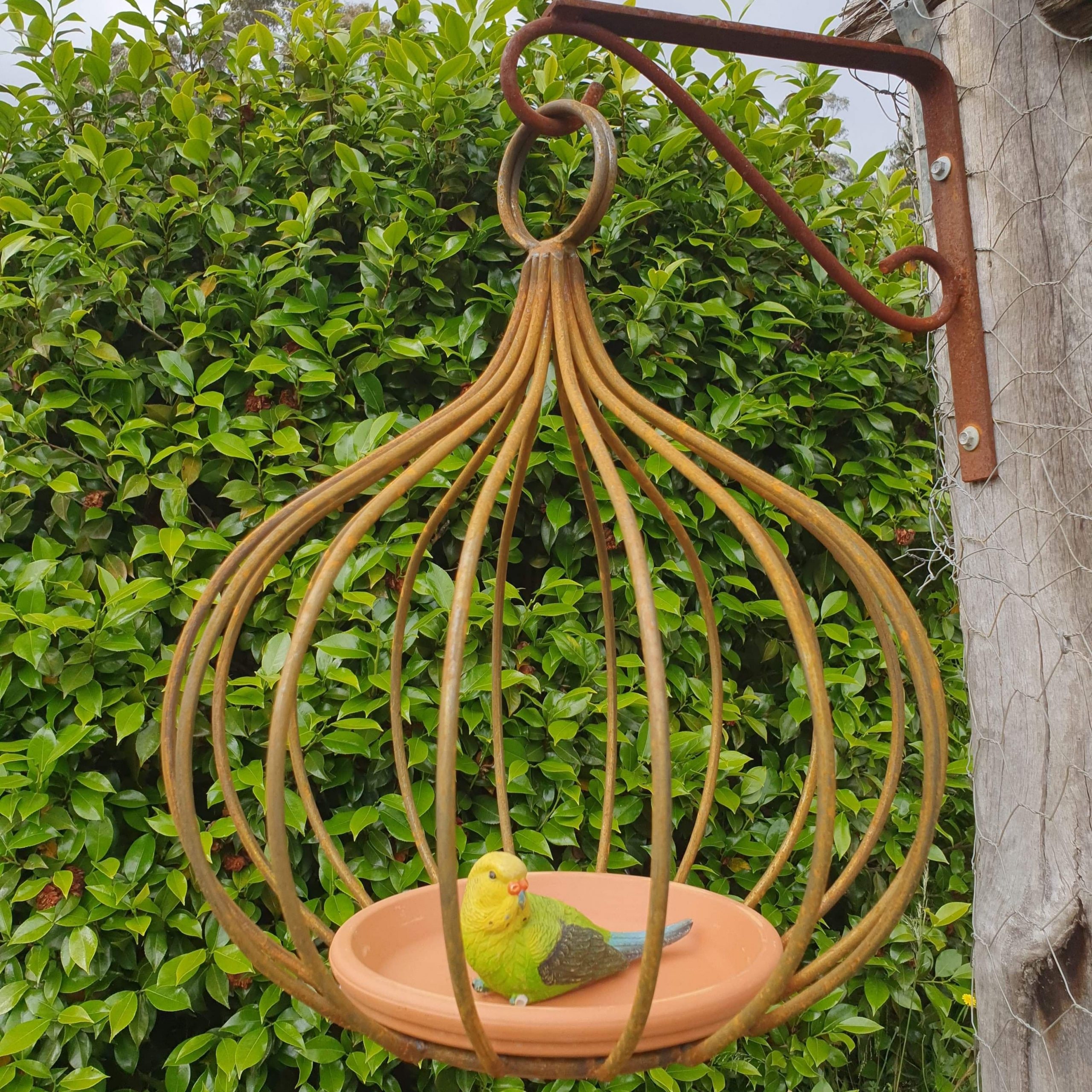 Gumnut Metal Bird Feeder narrow Rustic Steel Bird Feeder Etsy Australia