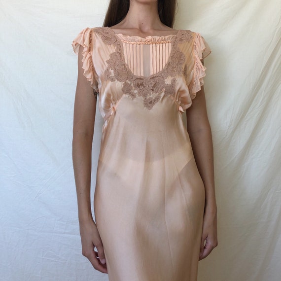 1920s - 1930s silk and rayon slip dress / antique