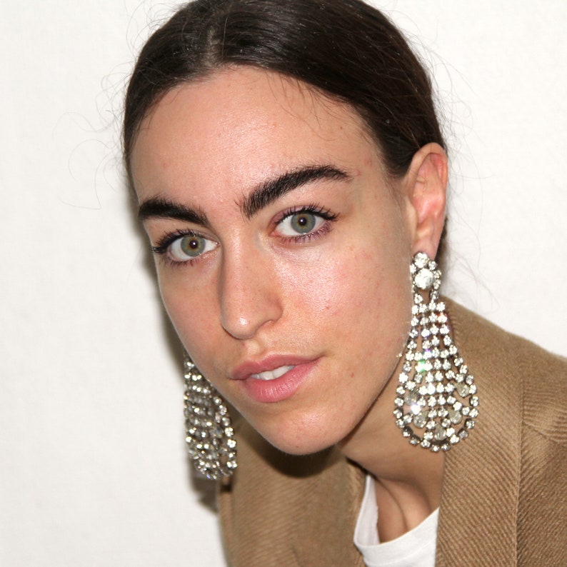 Strass clips earrings