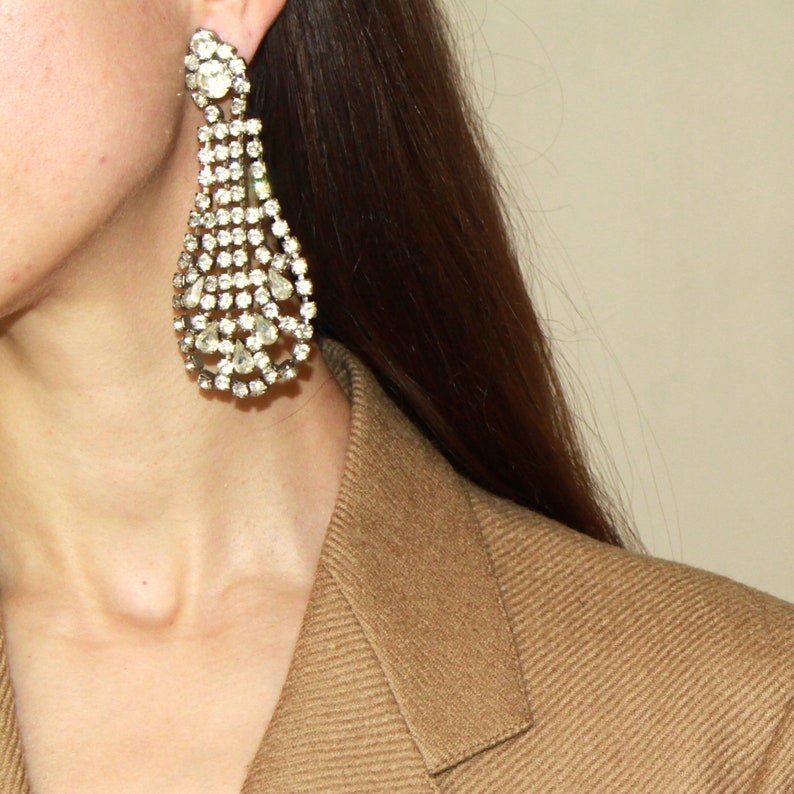 Strass clips earrings
