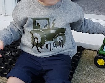 Childs T shirt with tractor and driver body