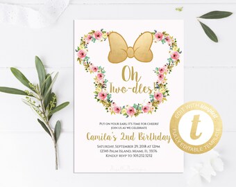 2nd birthday invite etsy 2nd birthday invite
