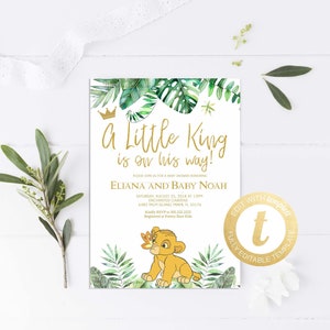 lion king baby shower invitations