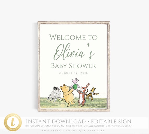 winnie the pooh welcome sign