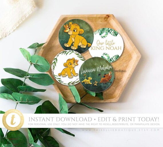 Simba Cupcake Toppers Simba Lion King Baby Shower Birthday Etsy