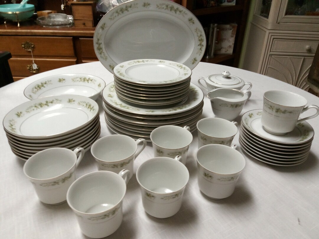 Vintage Fine China Natalie 3904 m 45 Piece Flora Design Dinnerware Set