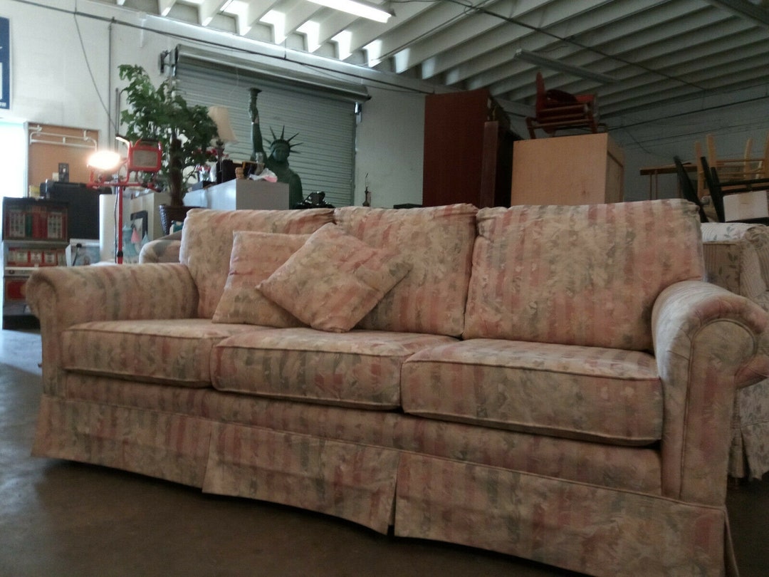 LOCAL PICKUP ONLY Pink Floral Couch by Capris Furniture Etsy