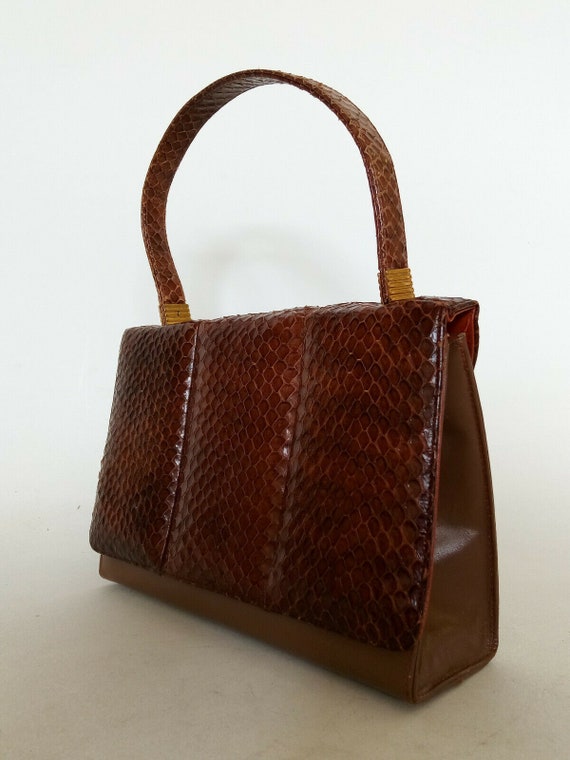 Vintage Canadian Brown Shoes Shop " Coret Handbag… - image 2
