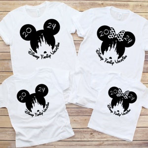 Disney Family Vacation, 2024, Iron On, Heat transfer, Disneyland shirt, Diy, Disney World shirt, Mickey, Minnie, Vinyl, Decal, Castle, group