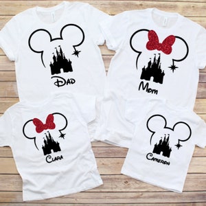 Custom name Mickey head with castle, disney iron on, disney world iron on, disney world shirt, disneyland shirt, ready to press, 2022