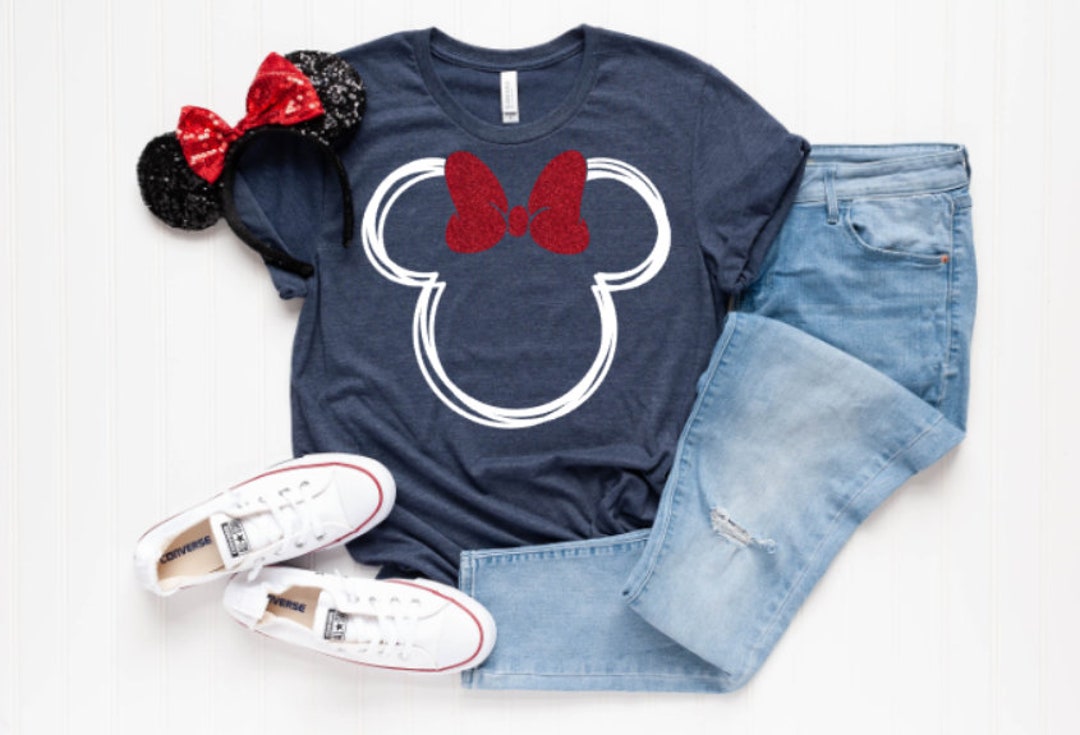 Mickey Mouse Outline, Iron On, Ready to Press, Disneyland Shirt, Disney ...