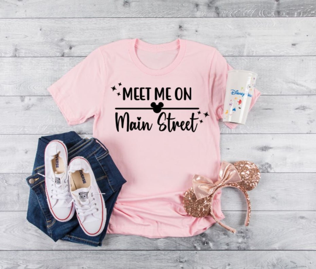 Meet Me on Main Street, Disney, Mickey, Iron On, Heat Transfer, Decal