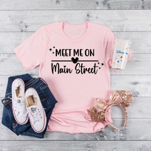Meet me on Main Street, Disney, Mickey, Iron On, Heat transfer, Decal, Vinyl, Disneyland, Disney World, DIY, Shirt, Create your own,vacation