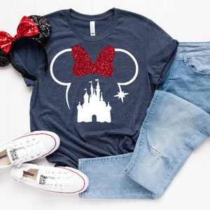 Mickey, Minnie, Castle, Mickey head, Iron on, Heat transfer, Vinyl, Decal, Disneyland, Disney World, Custom, Create your own, Group shirt image 1