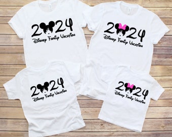 2024 Disney Family Vacation, heat transfer vinyl, Mickey mouse, Minnie mouse, Disney castle shirt, family trip, Disney iron on, disney decal