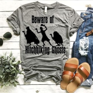 Disney iron on, Haunted Mansion, Beware of hitchhiking ghosts, heat transfer vinyl, Disney vinyl, disneyland, disney world shirt, halloween