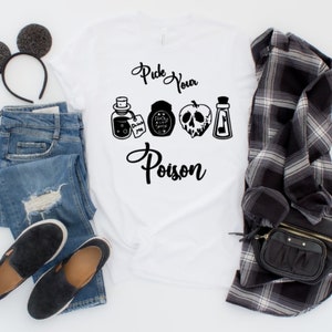 pick your poison, villian, Disneyland shirt, Disney world shirt, halloween, ready for press, Iron on, haunted mansion shirt, mickey mouse