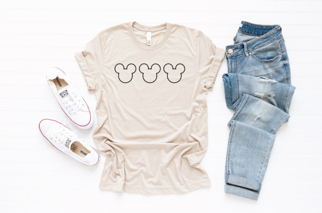 3 Mickey Mouse Head Outline, Heat Transfer Vinyl, Minimalist Disney Shirt, Mickey Mouse ...