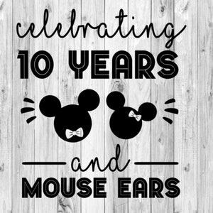 Disney Anniversary iron on, celebrating mouse ears, custom iron on, disney iron on, heat transfer, decal, vinyl, couple shirt, disney world