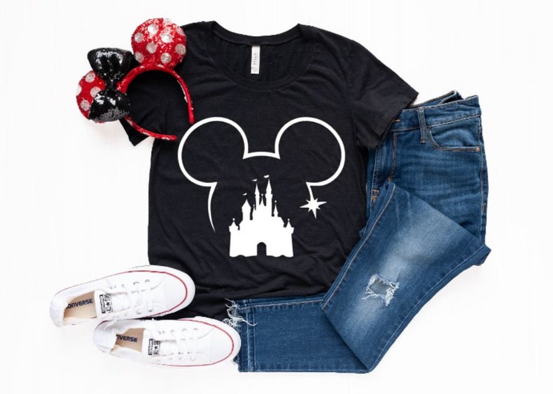 Mickey, Minnie, Castle, Mickey head, Iron on, Heat transfer, Vinyl, Decal, Disneyland, Disney World, Custom, Create your own, Group shirt image 2