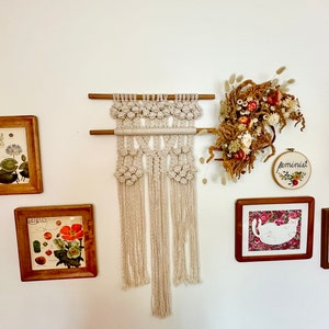 Macrame Wall Hanging - Bamboo - White Wall Hanging