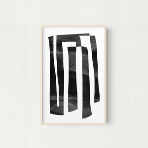 Minimalist Black and White Abstract Art Print (Digital Download)