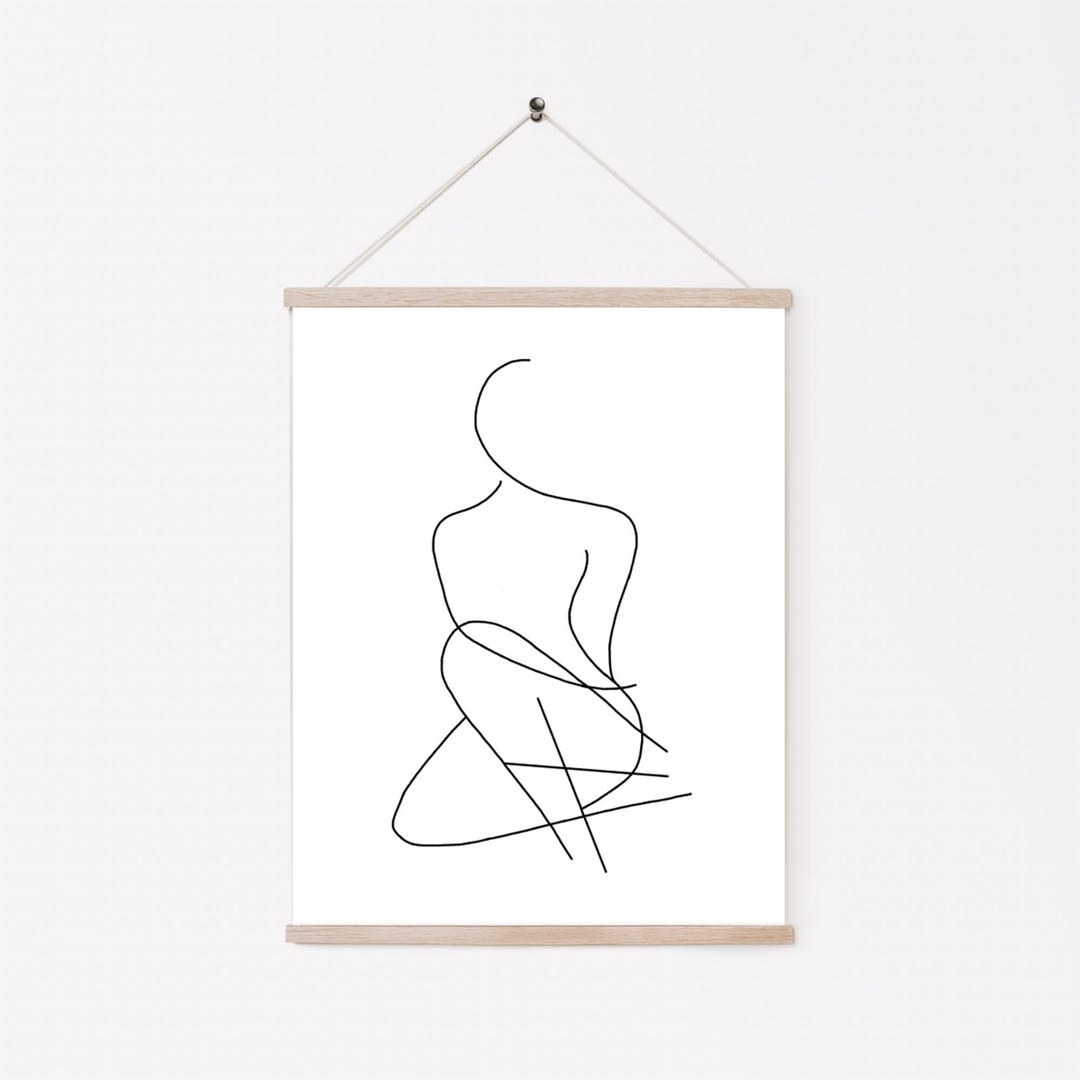 Minimalist Female Figure Line Art Print: Modern Wall Decor - Etsy