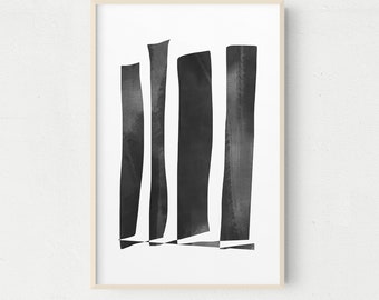 Minimalist Black and White Abstract Art Print (Digital Download)