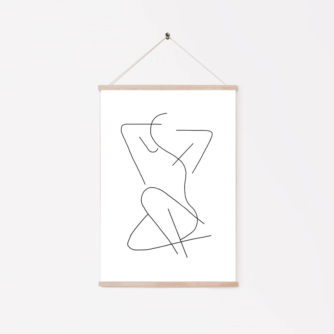 Abstract Female Figure Line Art Print: Minimalist Wall Decor - Etsy