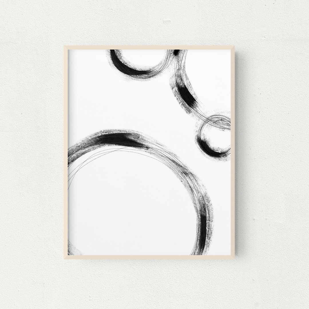 Minimalist Black and White Circle Art Print (digital Download) - Etsy