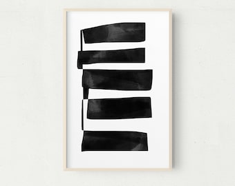Minimalist Black and White Abstract Art Print (Digital Download)