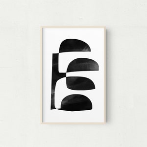 Black and White Abstract Art Print: Minimalist Home Decor (Digital Download)