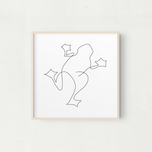 Frog Line Art Print: Minimalist Leaping Frog Drawing (Digital Download)