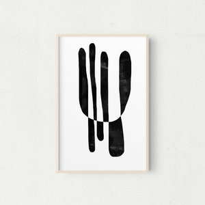 Minimalist Black and White Abstract Art Print (Digital Download)