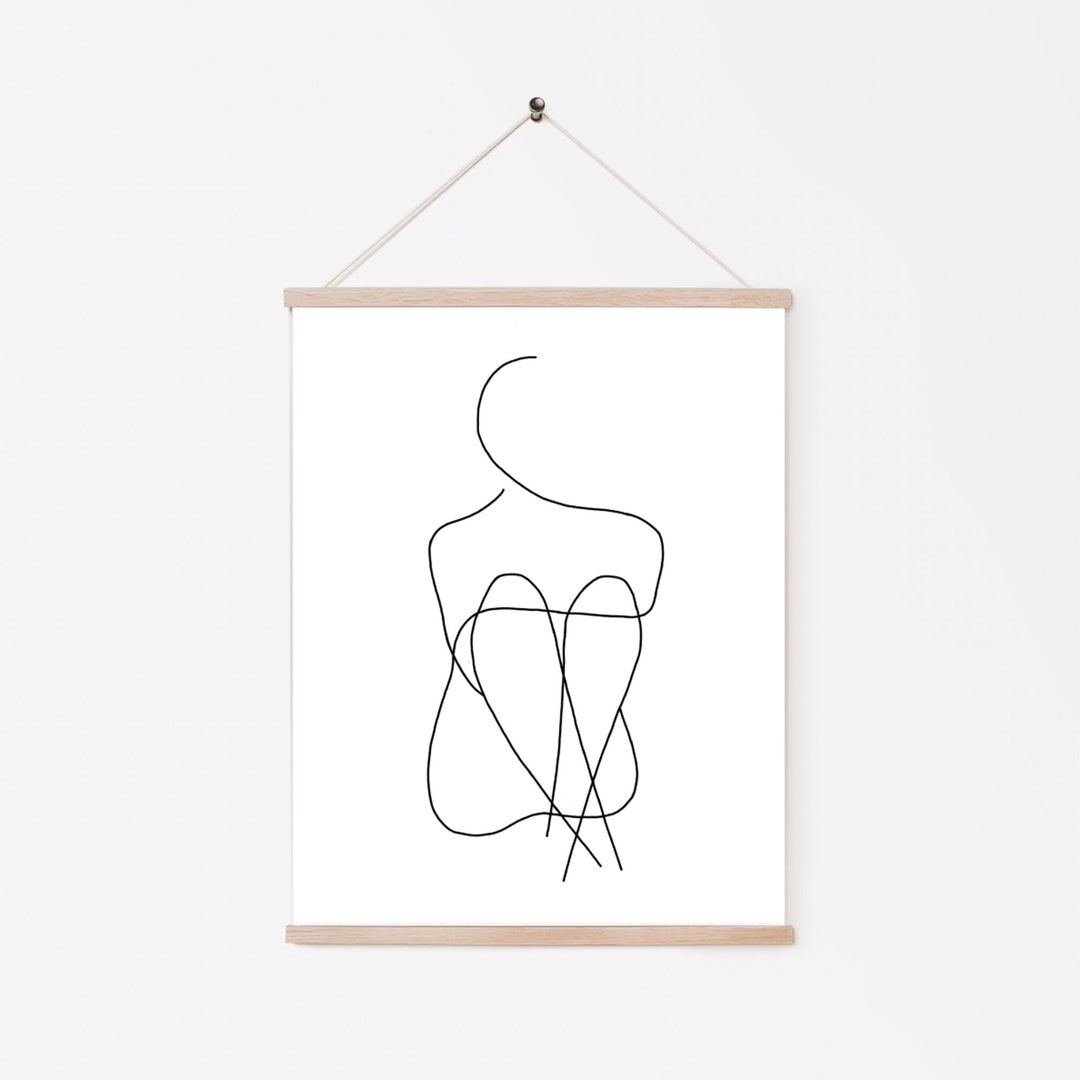 Minimalist Female Figure Line Art Print: Modern Wall Decor - Etsy