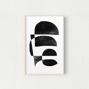 Minimalist Black and White Abstract Art Print (Digital Download)