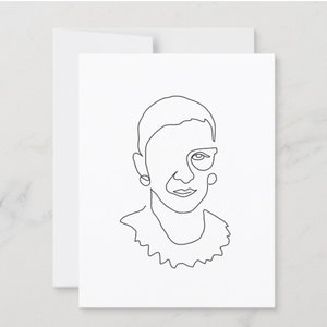 RBG Greeting Card l Ruth Bader Ginsburg Portrait l RBG Line Drawing l RBG Note Card l Ruth Bader Ginsburg Stationary